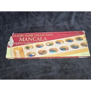 Vintage Style Mancala Board Game w/ Glass Beads – Complete Set